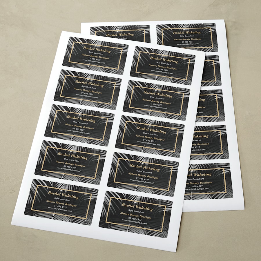 Business card and deals stickers