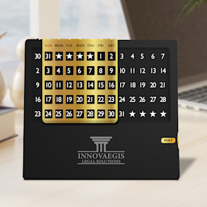 Perpetual Desk Calendar - Black >Overview Img