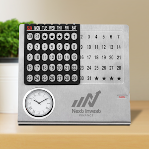 Perpetual Desk Calendar with Clock > Overview Image