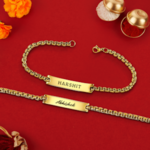 Personalised Rakhi Golden Box Chain > Overview Image