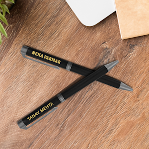 SwissBrand ® Glide 2528 Matte Black Chrome Ballpoint Pen with Chrome Trim >Overview Image