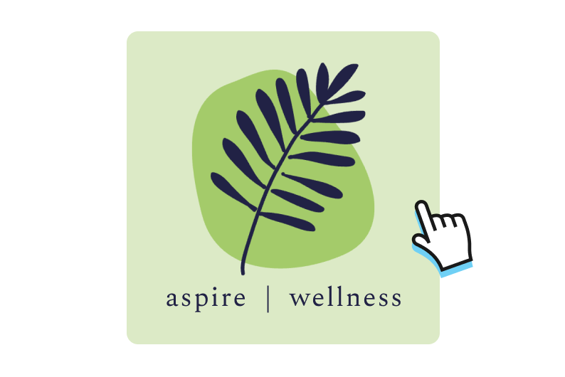 Et logo til et wellness-brand, der viser et blad i silhuet.