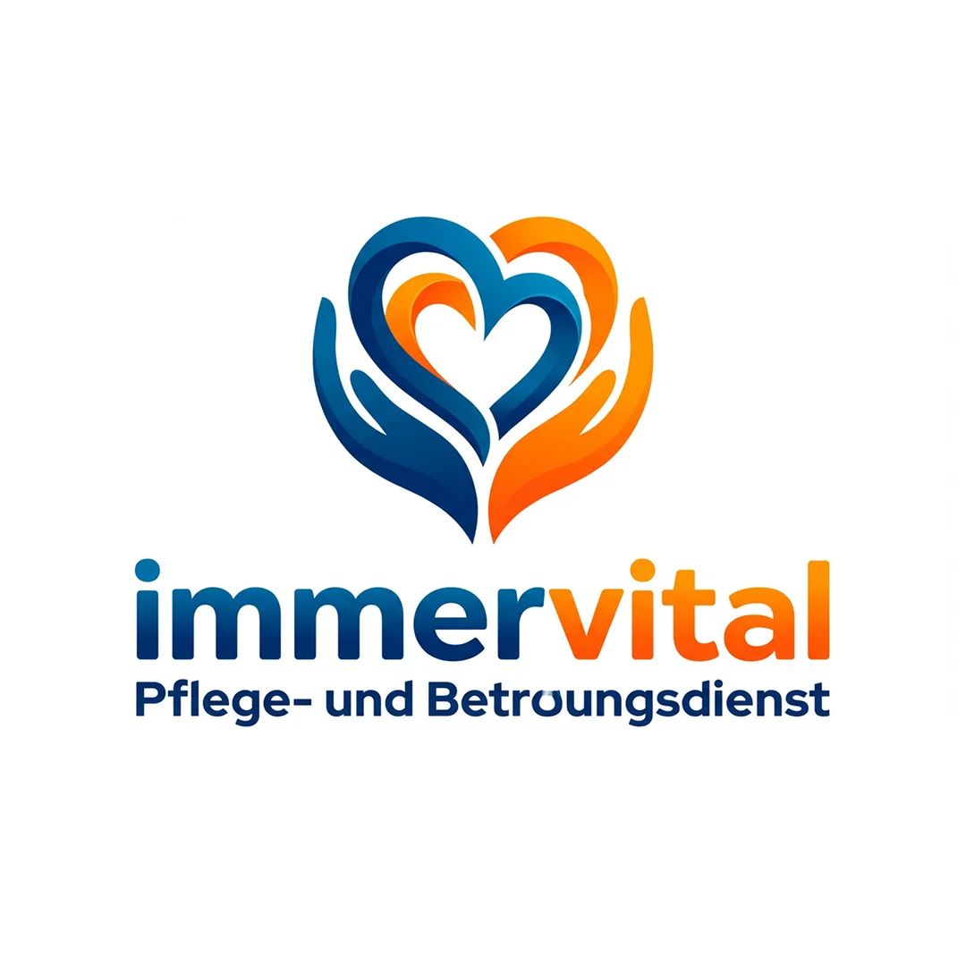 Logo mit zwei schützenden Händen, die ein Herz formen, vermittelt Fürsorge, Nähe und verlässliche Betreuung.