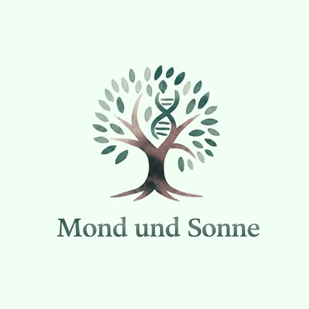 Illustratives Baum-Symbol mit DNA-Element, verbindet Natur, Balance und ganzheitliche Gesundheit.