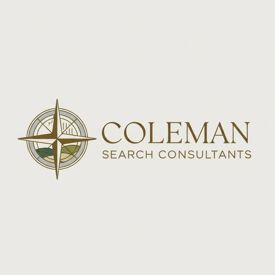 Logo of Coleman Search Consultants with a compass emblem, suggesting direction, clarity, and expert guidance.