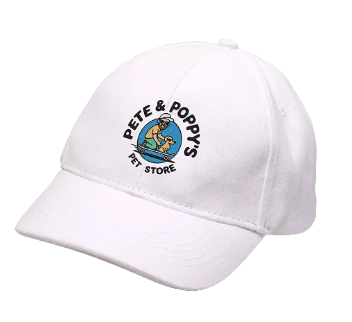 Pet store logo printed on a Cap