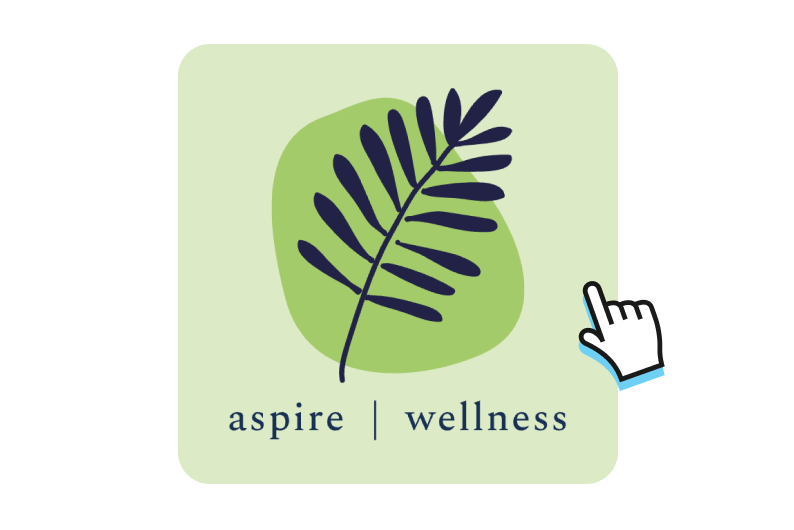 A logo for a wellness brand showing a silhouetted leaf.