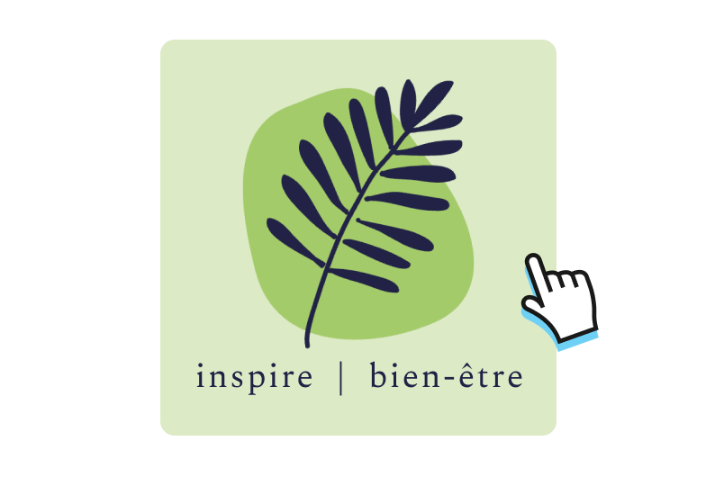 Un logo d’une marque bien-être montrant la silhouette d’une feuille.