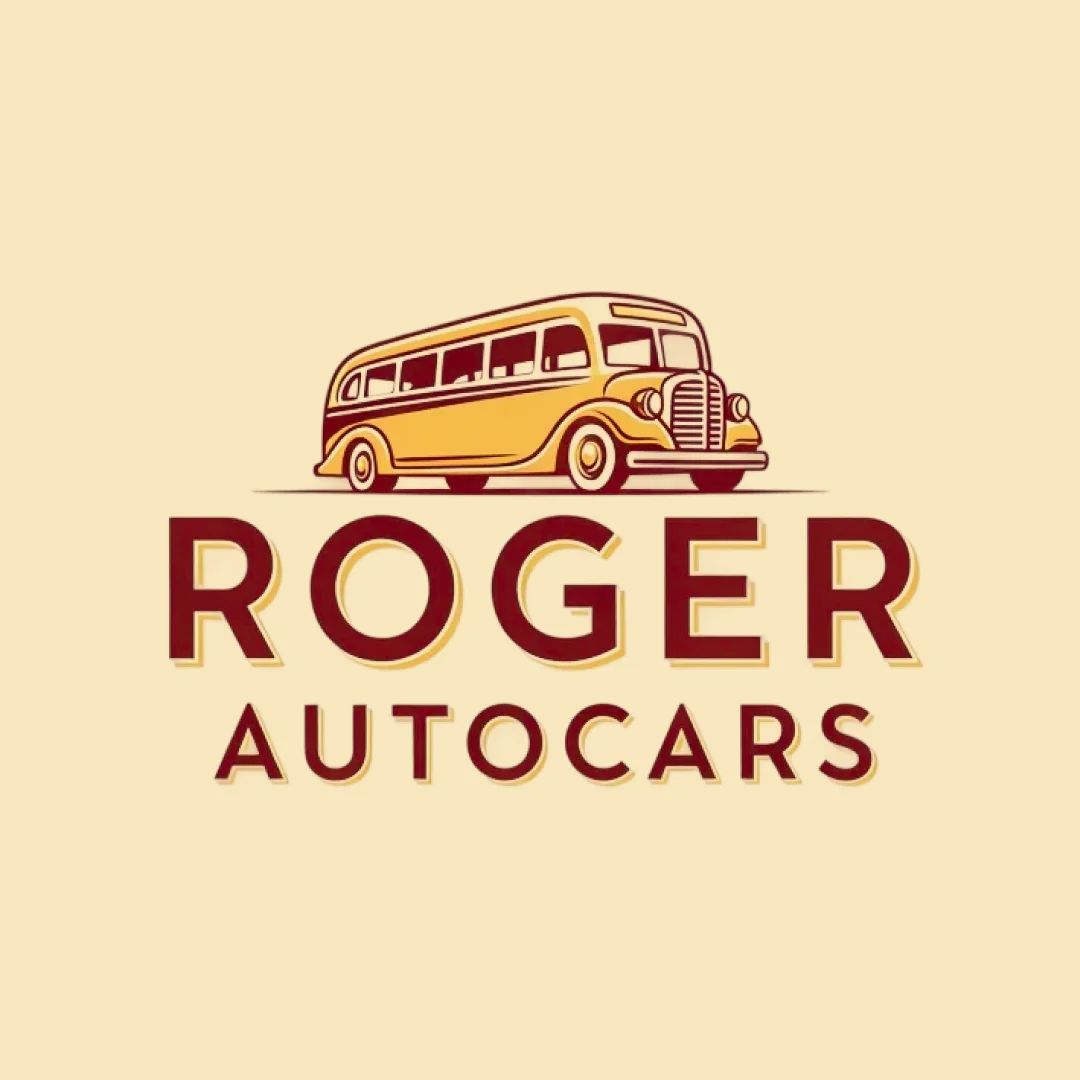 Logo avec un autocar vintage jaune, évoquant le transport routier et les voyages organisés.