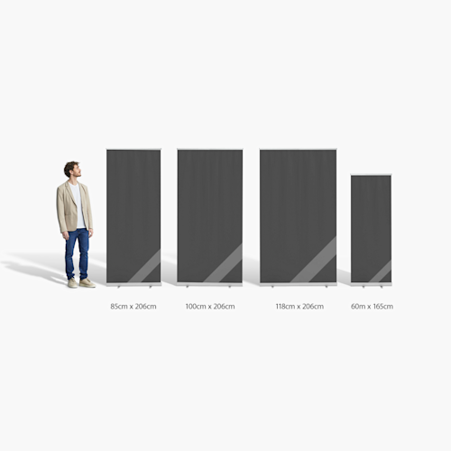 retractable banner size chart