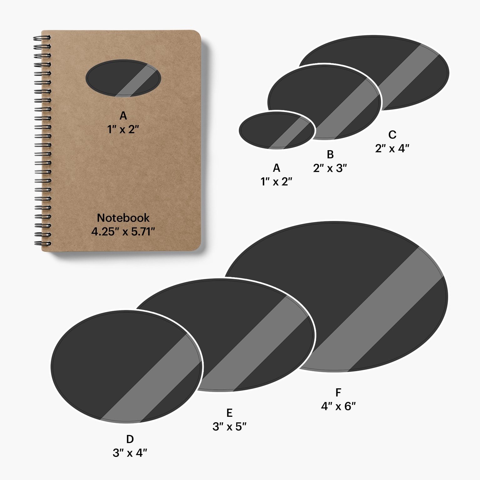 hojas de etiquetas adhesivas ovaladas