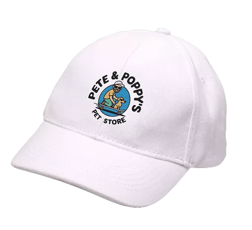 Pet store logo printed on a Cap