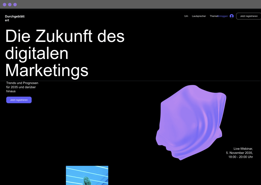 8. Beispiel eines beliebten Website-Designs als Desktop- und mobile Version.