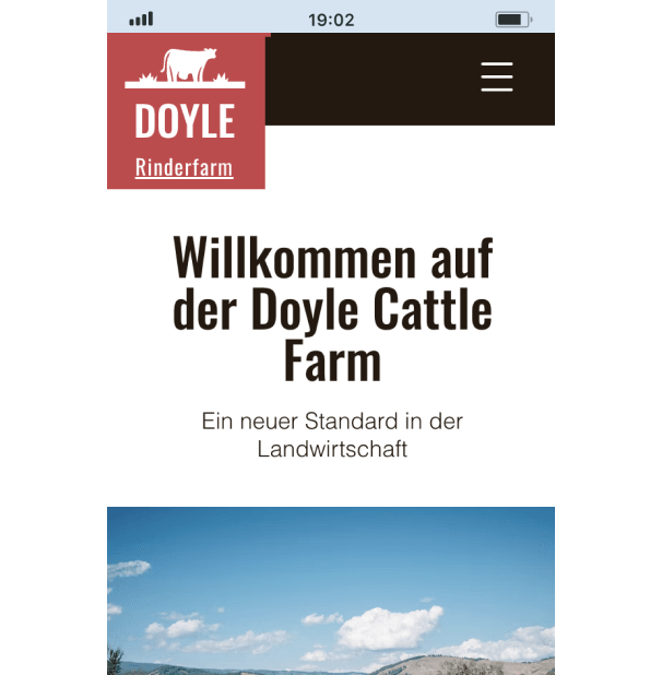 2. Beispiel eines beliebten Website-Designs als Desktop- und mobile Version.