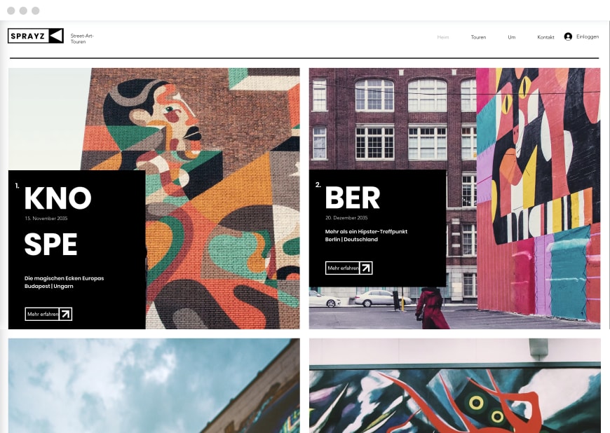 7. Beispiel eines beliebten Website-Designs als Desktop- und mobile Version.