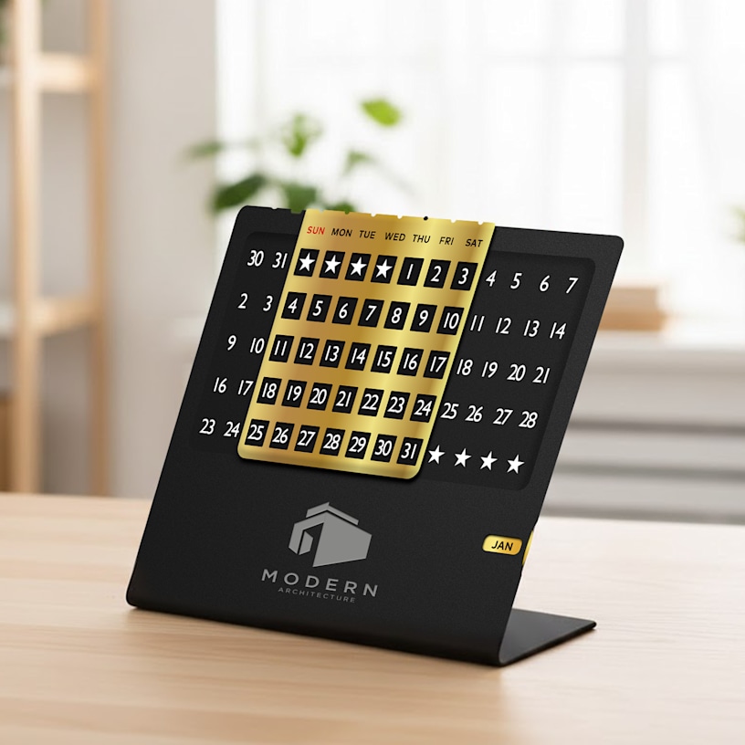 Perpetual Desk Calendar - Black >Hero img 01