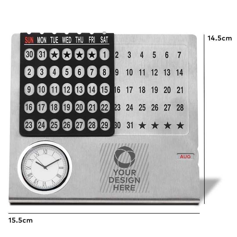 Perpetual Desk Calendar with Clock > Hero img4