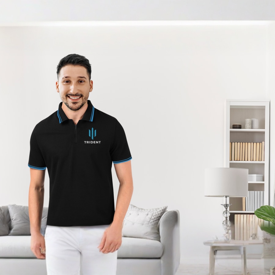   Pikmee Tipline Zipper Polo T-Shirt