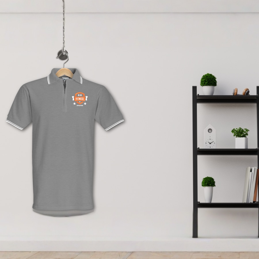   Pikmee Tipline Zipper Polo T-Shirt