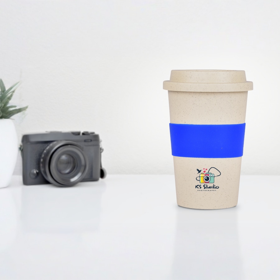 Personalised Eco-friendly Bamboo Fibre Travel Coffee Mug - 350ml > Hero img1