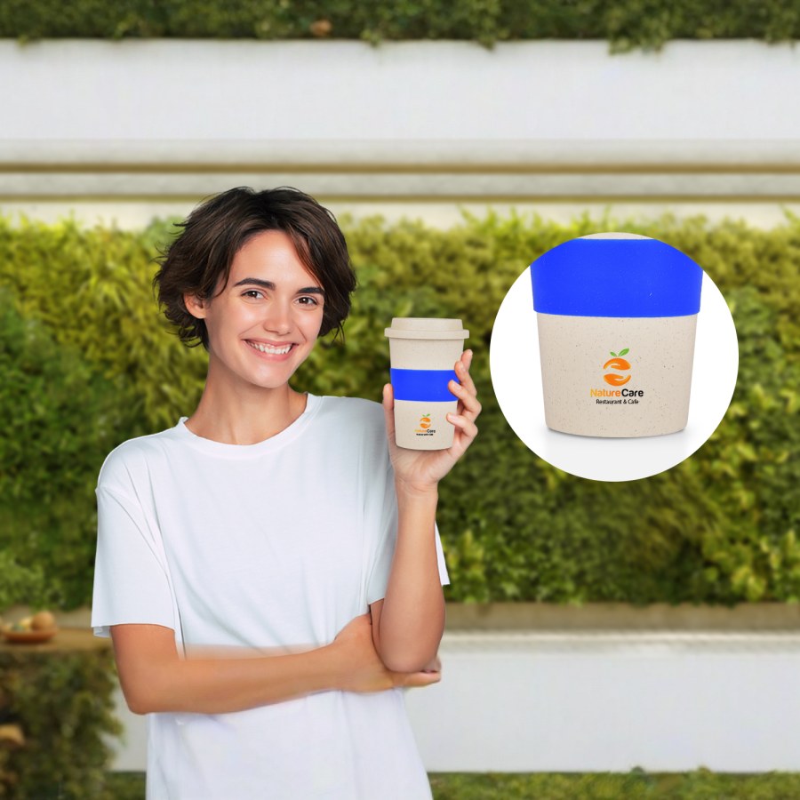 Personalised Eco-friendly Bamboo Fibre Travel Coffee Mug - 350ml > Hero img3