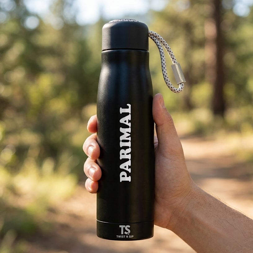 Matt Black Stainless Steel Bottle>Hero Image 01