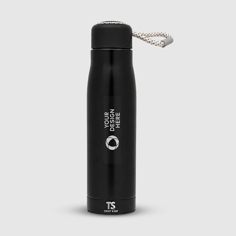 Matt Black Stainless Steel Bottle>Hero Image 02
