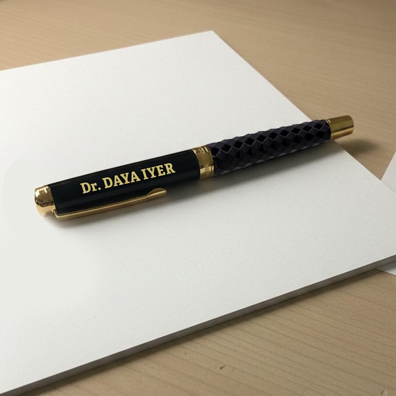 SwissBrand ® Luxe 2514 Black Premium Rollerball Pen with Chrome Trim>Hero Image 02