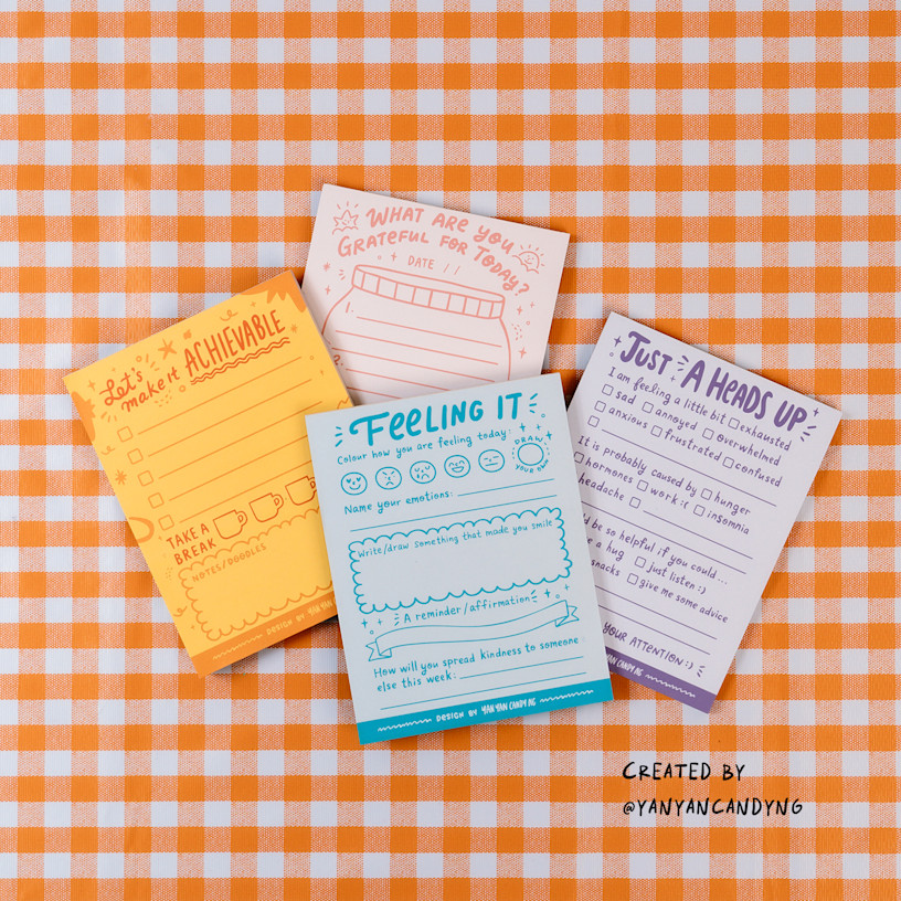 Branded notepads promoting a restaurant.