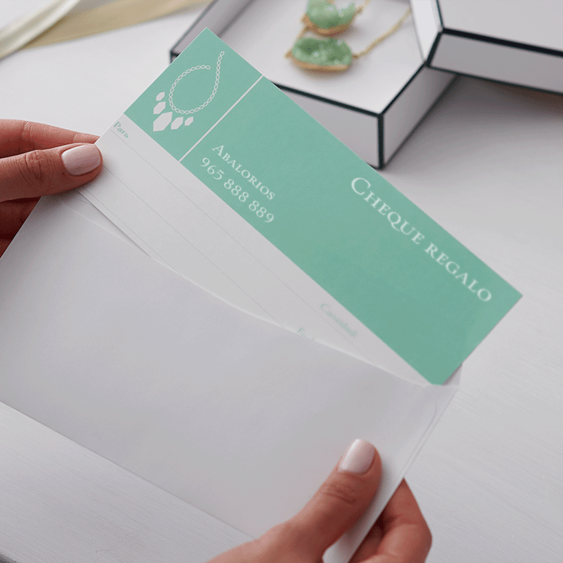 Impresión de tarjetas regalo