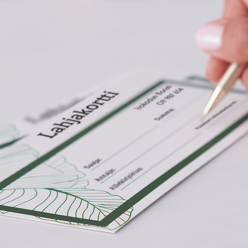 Personoidut lahjakortit