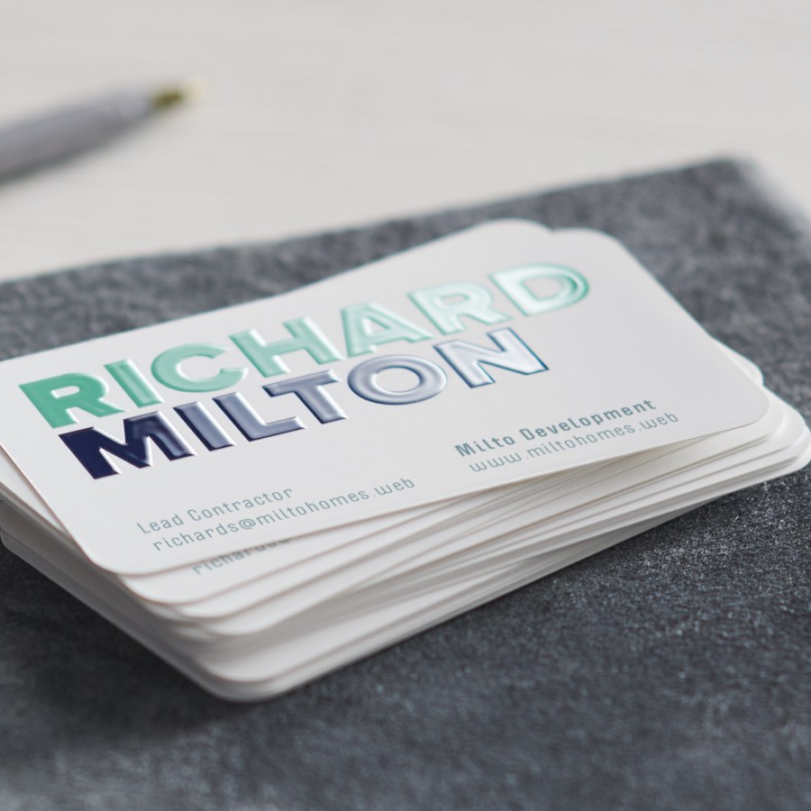 raised business cards