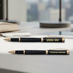 SwissBrand ® Luxe 2514 Black Premium Rollerball Pen with Chrome Trim>Hero Image 01