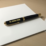 SwissBrand ® Luxe 2514 Black Premium Rollerball Pen with Chrome Trim>Hero Image 02