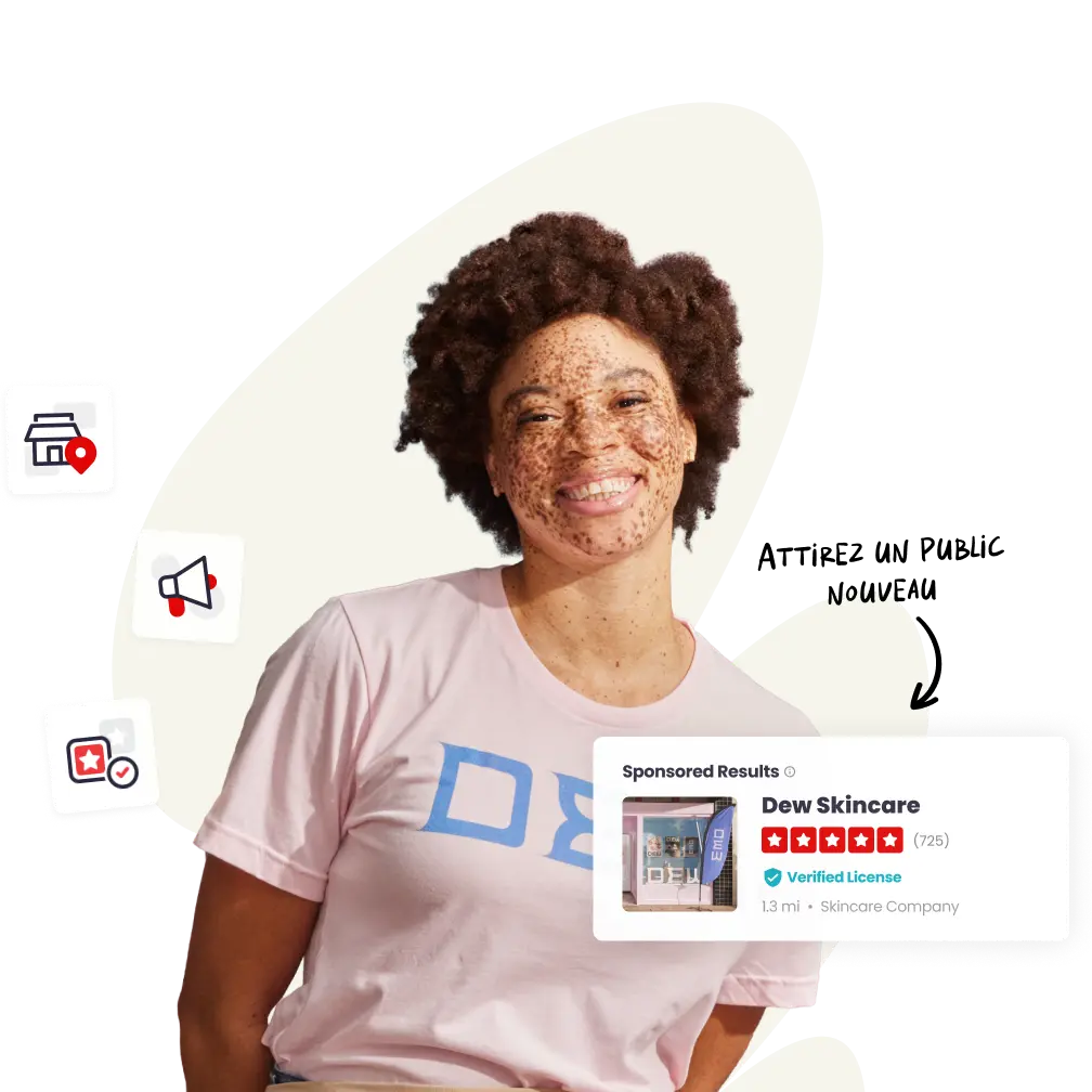 Exemple d’une fiche d’entreprise Yelp pour un institut de beauté
