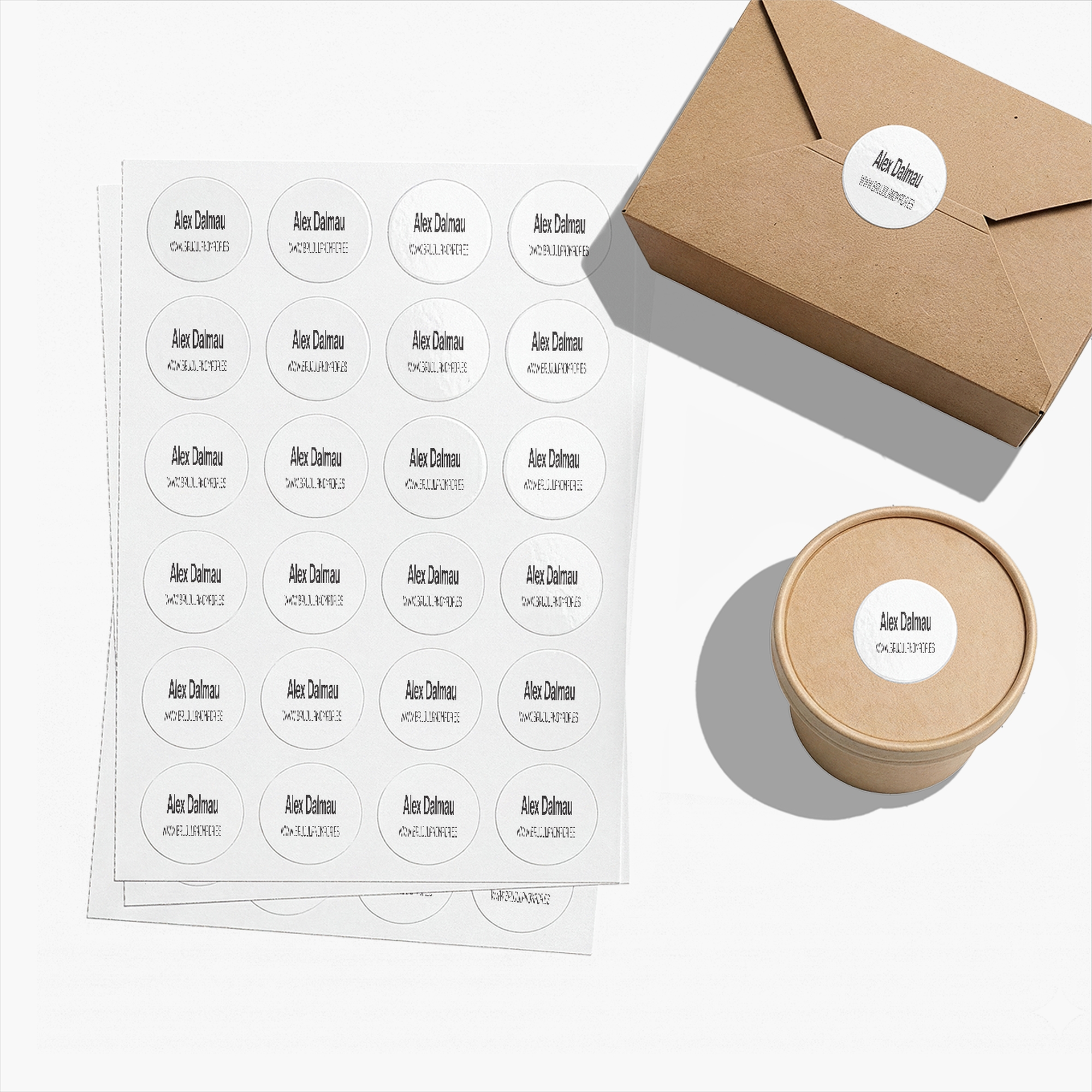 Etiquetas para productos en hoja