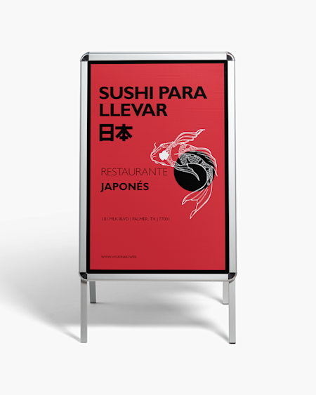 Caballetes publicitarios de aluminio para comida y bebidas