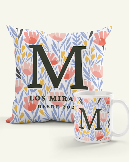 Monograma con marco floral