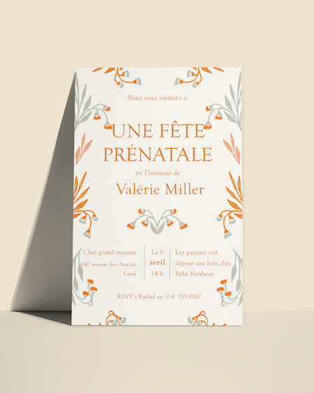Invitations pour fête prénatale