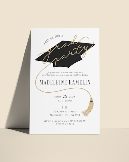 Invitations à une remise de diplôme