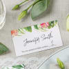 wedding name card with flower and leaf design