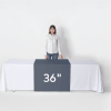 blue branded table runner