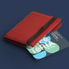 Red leather business card holder
