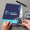 dark blue presentation folder for hospital