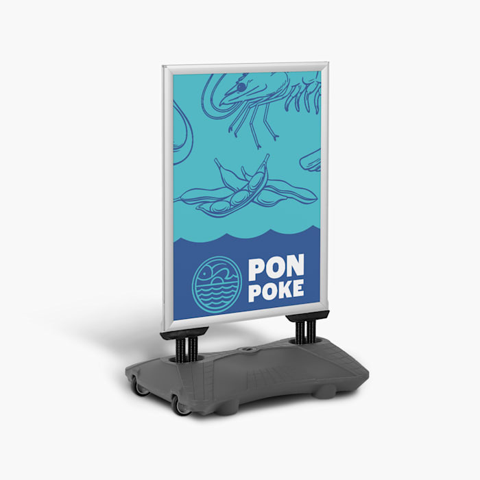 Cortenstaal reclamebord met verlichting - Sieben Design