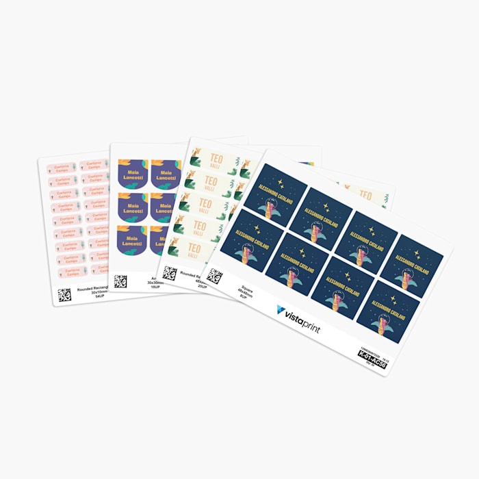 StiKiddo 125 Etichette Personalizzate Per Bambini - Asilo E Scuola, Impermeabili, Blu