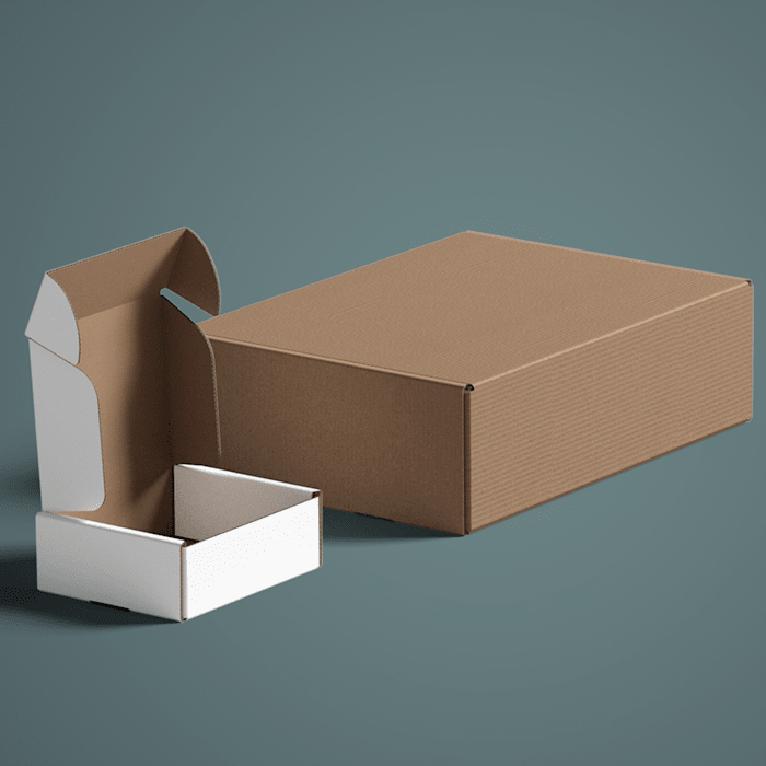VALUEMAILERS 8x5x1 White Corrugated Shipping Boxes (100-Pack)