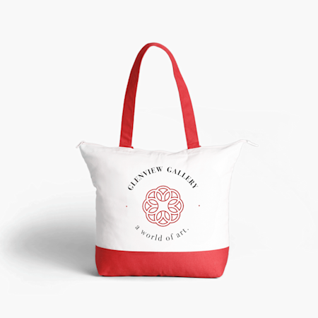 VistaPrint® Large Zip Cotton Tote Bag