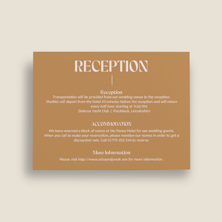 Wedding Reception Cards