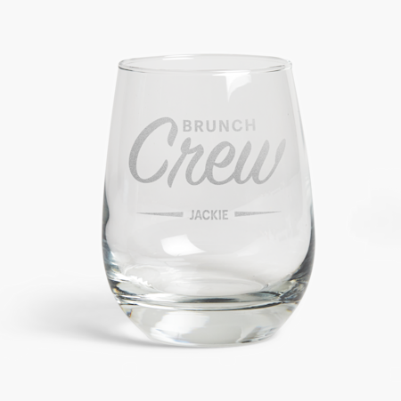 Etched Stemless Wine Glasses
